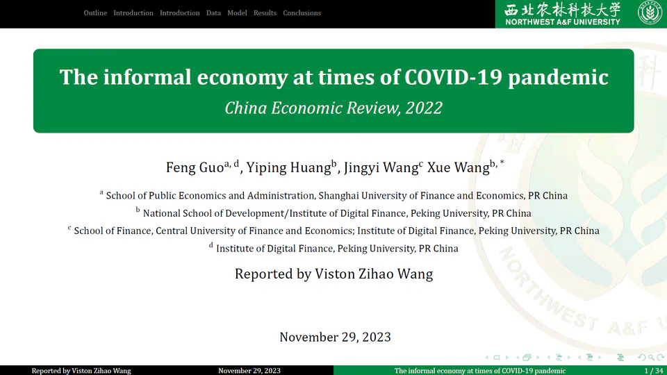 论文分享 | The informal economy at times of COVID-19 pandemic